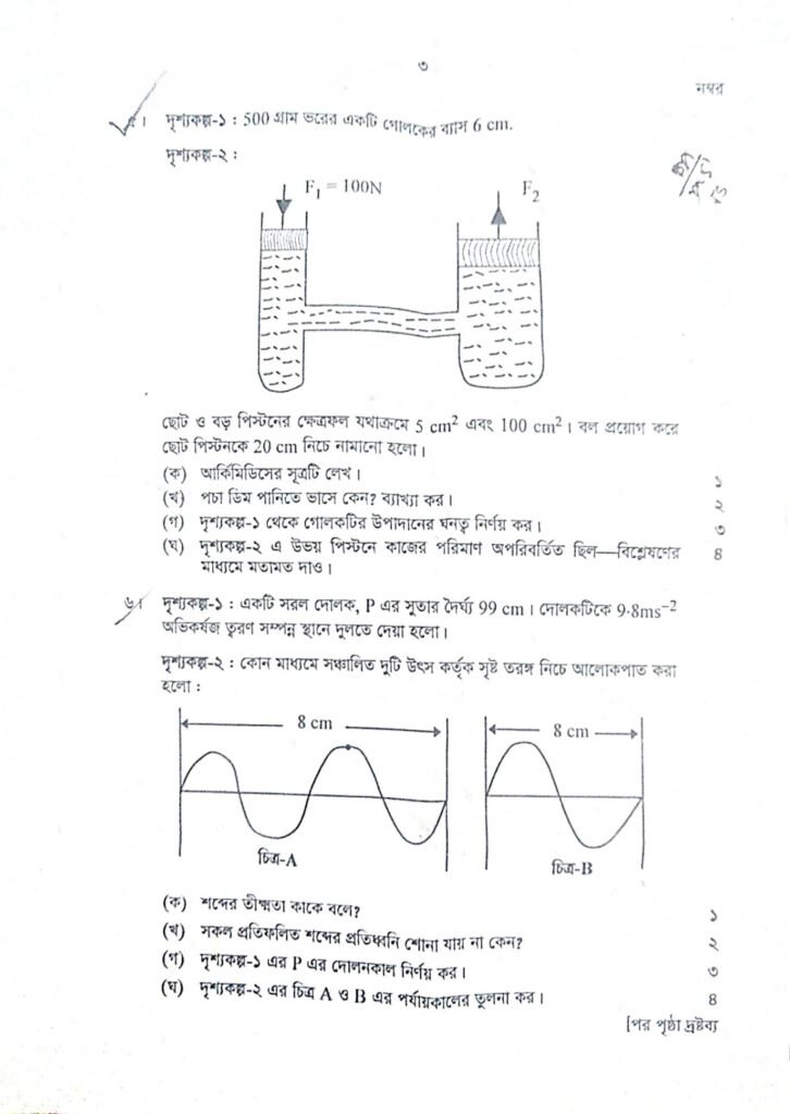 SSC Physics Dhaka Board Question 2023