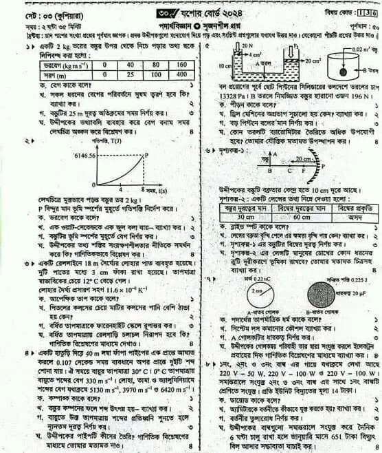 SSC Question 2024 Jessore Board