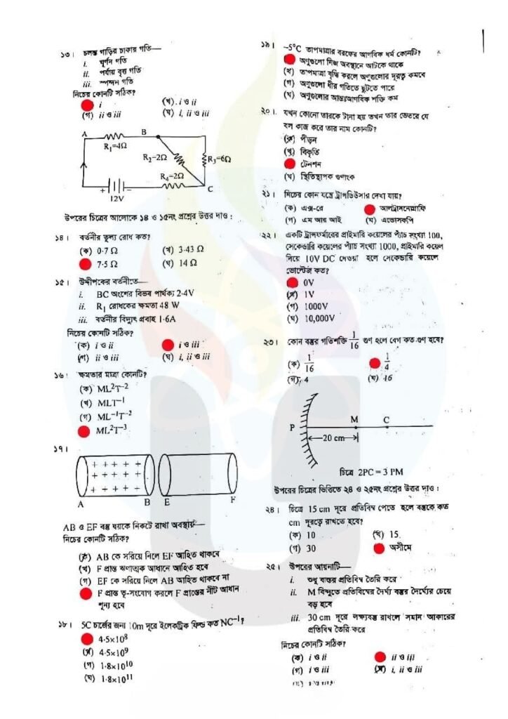 SSC 2025 Physics MCQ Solution Barisal Board