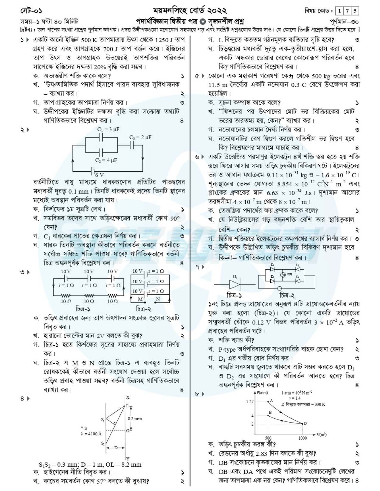 mymensingh board physics second paper question 2022 hsc